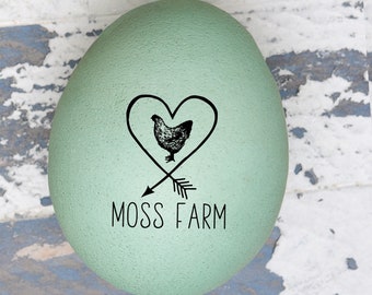 Personalized Egg Stamp – Custom Egg Stamper - Chicken Design - Farm Fresh Eggs
