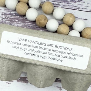 60 FDA Label Stickers - Safe Handling Egg Stickers - Farm Fresh Eggs - Custom Egg Carton - Personalized Egg Carton - Eggs for Sale  Duck Egg