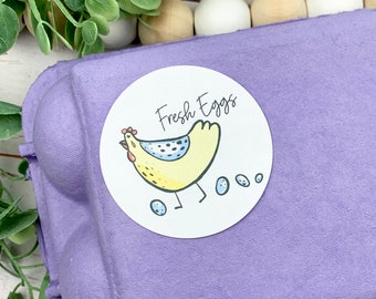 Egg Carton Sticker - Chicken Stickers - Farm Fresh Stickers - Egg Carton Sticker - Chickens -  Chicken Lover Gift Idea - Egg Carton Label