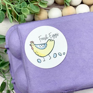 Egg Carton Sticker - Chicken Stickers - Farm Fresh Stickers - Egg Carton Sticker - Chickens -  Chicken Lover Gift Idea - Egg Carton Label
