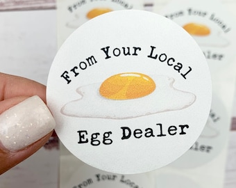 From You Local Egg Dealer Egg Carton Sticker - FREE SHIPPING - Farm Fresh Egg Carton Stickers - Chicken Coop - Chickens - Crazy Chicken Lady