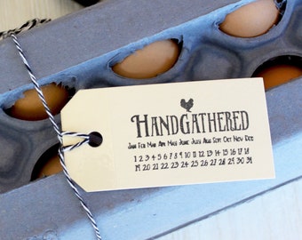 Egg Carton Stamp - Handgathered - Chicken Stamp - Fresh Eggs - Egg Stamp - Egg Carton Label - Farmhousemaven - Chicken Coop