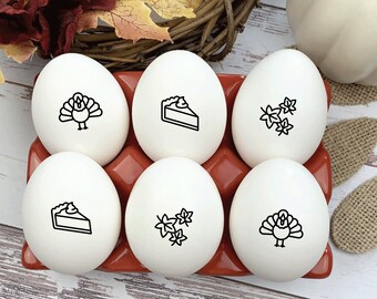 Set of 3 Fall Mini Egg Stamps  - Fall Stamps -  Chickens - Chicken Lover Gift Idea - Duck Egg Stamp - Quail Egg Stamp  FarmhouseMaven