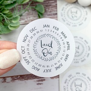 Laid On Date Stickers - Chicken Stickers - Farm Fresh Stickers - Egg Carton Sticker - Chickens -  Chicken Lover Gift