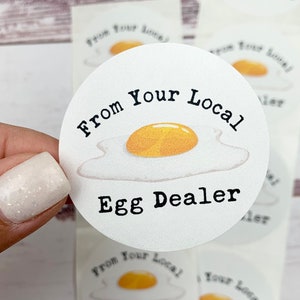 From You Local Egg Dealer Egg Carton Sticker- Farm Fresh Egg Carton Stickers - Chicken Coop - Chickens - Crazy Chicken Lady