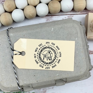 Egg Carton Stamp - Egg Date Stamp - Chicken Stamp - Fresh Eggs - Egg Carton Label - Chicken Lover Gift Idea - Chicken Coop - FarmhouseMaven
