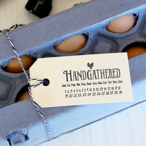 Egg Carton Stamp - Handgathered - Chicken Stamp - Fresh Eggs - Egg Stamp - Egg Carton Label - Farmhousemaven - Chicken Coop