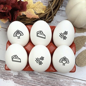 Set of 3 Fall Mini Egg Stamps  - Fall Stamps -  Chickens - Chicken Lover Gift Idea - Duck Egg Stamp - Quail Egg Stamp  FarmhouseMaven