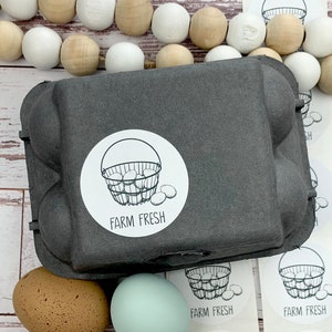 Farm Fresh Egg Carton Sticker- Fresh Eggs - Egg Carton Sticker - Backyard Chickens - Chicken Lover Gift Idea - Stocking Stuffer
