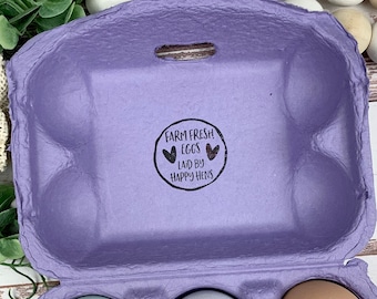 Farm Fresh Eggs Stamp - Egg Carton Stamp - Egg Carton Label - Wood Stamp - Chickens - Chicken Lover Gift Idea - FarmhouseMaven