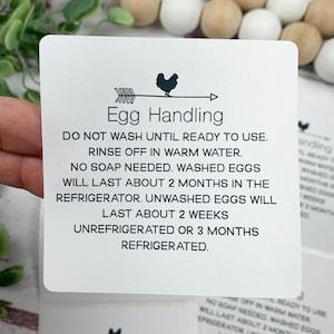 Egg Handling Stickers - Chicken Stickers - Farm Fresh Stickers - Egg Carton Sticker - Chickens - Chicken Lover Gift - Custom Egg Carton