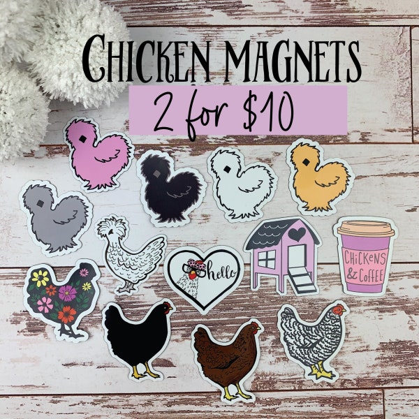 Mix and Match Chicken Magnets - Pretty Fridge Magnet - Christmas - Cute Chicken - Chicken Decor - Chicken Lady Gift Idea - FarmhouseMaven