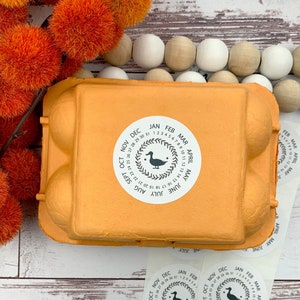 Duck Egg Date Stickers - Fresh Eggs - Egg Carton Sticker - Duck Sign - Duck Stickers - Waddle - Duck Lover Gift Idea - Stocking Stuffer