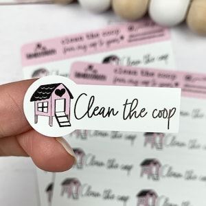 Clean the Coop Planner Stickers - Egg Carton Stickers - Chicken Planner Sticker - Cute Chicken Stickers - Hen - Gift Idea