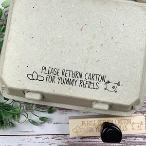Please Return Carton for Refills - Egg Carton Stamp - Fresh Eggs - Chickens - Farm Stand - Silkie - FarmhouseMaven - Chicken Lover Gift Idea
