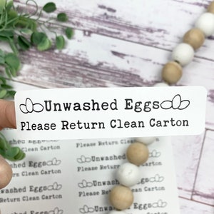 60 Unwashed Washed Egg Carton Stickers - Egg Carton Stickers - Chicken Egg Carton - Selling Eggs - FarmhousesMaven - Chicken Egg Carton