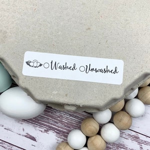 60 Unwashed Washed Eggs Carton Sticker - Egg Carton Stickers - Chicken Egg Carton - Farm Logo Sticker - FarmhousesMaven - Chicken Egg Carton