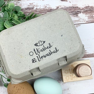Washed Unwashed Eggs Stamp - Egg Carton Stamp - Egg Carton Label - Egg Stamp - Chickens - Egg Stamp - Chicken Lover Gift - FarmhouseMaven