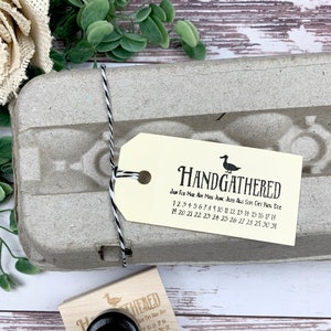 Duck Egg Carton Stamp - Handgathered Stamp - Duck Stamp - Fresh Eggs - Duck Eggs - Egg Carton Label - Duck Gift Idea - Chicken Coop