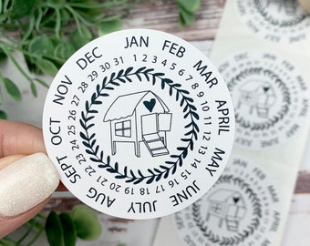 Cute Chicken Coop Date Stickers - Chicken Stickers - Farm Fresh Stickers - Egg Carton Sticker - Chickens - Chicken Lover Gift