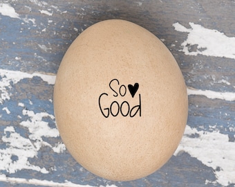 Egg Stamp - So Good - Mini Egg Stamp - Chicken Gift - Fresh Eggs - FarmhouseMaven - Chicken Lover Gift Idea - Chicken Egg Stamp - Egg Carton