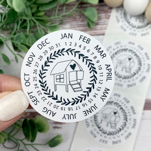Cute Chicken Coop Date Stickers - Chicken Stickers - Farm Fresh Stickers - Egg Carton Sticker - Chickens - Chicken Lover Gift