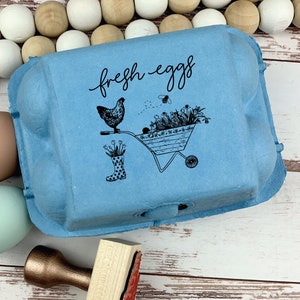 Egg Carton Stamp -  Fresh Eggs Stamp - Egg Carton Label - Egg Stamp - Egg Carton - Chickens - Chicken Lover Gift Idea Fresh Eggs Farmhouse