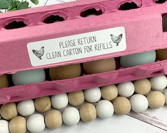 60 Please Return Clean Carton Sticker - Egg Carton Stickers - Chicken Egg Carton - Farm Logo Sticker - FarmhousesMaven - Chicken Egg Carton