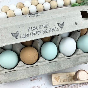 Egg Carton Return Stamp - Return Carton Stamp for Egg Cartons - Pretty Egg Carton Stamp - Farm Stamp for Egg Cartons - Selling Eggs