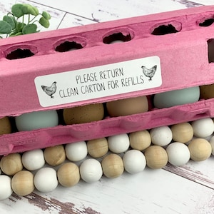 60 Please Return Clean Carton Sticker - Egg Carton Stickers - Chicken Egg Carton - Farm Logo Sticker - FarmhousesMaven - Chicken Egg Carton