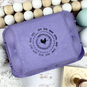 Egg Carton Stamp -  Egg Date Stamp - 2x2 - Egg Carton Label - Egg Stamp - Custom Egg Carton - Chickens - Chicken Lover Gift Idea -Fresh Eggs