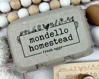 Custom Egg Carton Stamp - Farm Fresh Eggs, Backyard Chickens
