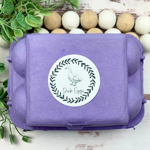Duck Egg Carton Stickers - Farm Fresh Stickers - Egg Carton Sticker - Duck Egg Carton -  Duck Lover Gift Idea - Duck Egg Carton Label