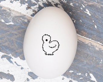 Mini Egg Stamp - Silkie Chicken - Egg Stamps - Chickens  - Fresh Eggs Stamp - Chicken Lover Gift - Chicken Coop - Silkie Lover Gift