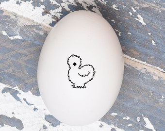 Silkie Chicken Egg Stamp - Farm Fresh Egg Decor