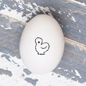 Mini Egg Stamp - Silkie Chicken - Egg Stamps - Chickens  - Fresh Eggs Stamp - Chicken Lover Gift - Chicken Coop - Silkie Lover Gift