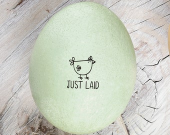 Egg Stamp - Just Laid  - Mini Egg Stamps - Fresh Eggs - Chickens - Fresh Eggs Stamp - Mini Egg Stamp - FarmhouseMaven