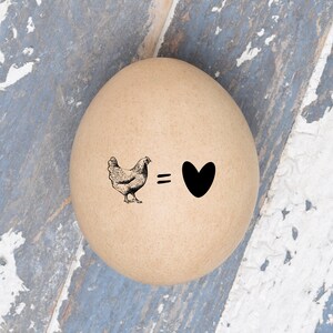 Mini Egg Stamp - Love - Chicken Coop - Stamp for Eggs - Fresh Eggs - Chickens - FarmhouseMaven - Chicken Lover Gift Idea
