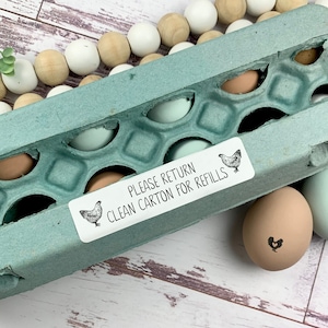 60 Please Return Clean Carton Sticker - Egg Carton Stickers - Chicken Egg Carton - Farm Logo Sticker - FarmhousesMaven - Chicken Egg Carton