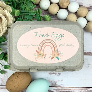 Fresh Eggs Carton Label - Egg Carton Sticker - Backyard Chickens - Chicken Coop - Chicken Lover Gift Idea - FarmhouseMaven - Silkie chickens