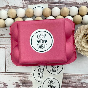 Coop to Table Egg Carton Sticker- Fresh Eggs - Egg Carton Sticker - Backyard Chickens - Chicken Lover Gift Idea - Stocking Stuffer