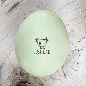 Egg Stamp - Just Laid  - Mini Egg Stamps - Fresh Eggs - Chickens - Fresh Eggs Stamp - Mini Egg Stamp - FarmhouseMaven