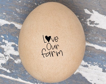 Mini Egg Stamp - Love our Farm - Chicken Egg Stamp -  Chickens - Chicken Stamp -  Chicken Coop  - Egg Carton Stamp - FarmhouseMaven