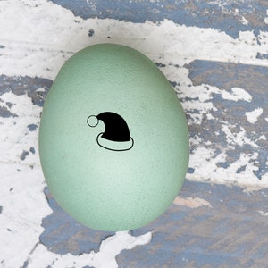 Mini Christmas Egg Stamp - Santa Hat - Egg Carton- Chicken Egg Stamp -  Chickens - Chicken Stamp -  Chicken Coop - Chicken Feet Stamp