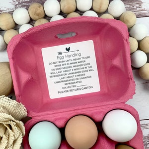 Egg Handling Stickers - Chicken Stickers - Farm Fresh Stickers - Egg Carton Sticker - Chickens - Chicken Lover Gift - Custom Egg Carton bild 2