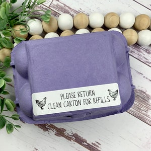 60 Please Return Clean Carton Sticker - Egg Carton Stickers - Chicken Egg Carton - Farm Logo Sticker - FarmhousesMaven - Chicken Egg Carton