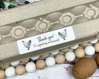 60 Thank You For Supporting Our Business Egg Carton Sticker - Egg Carton Stickers - Chicken Egg Carton - Chicken Egg Carton - Customized Egg