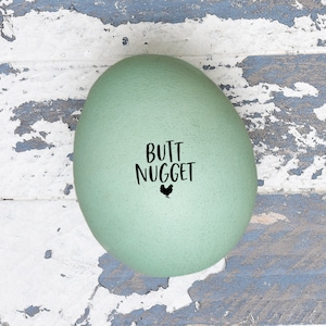 Fresh Egg Stamp - Butt Nugget  - Mini Egg Stamps - Fresh Eggs - Chickens - Fresh Eggs Stamp - Coop - Chicken Lover Gift Idea - Stamp for Egg