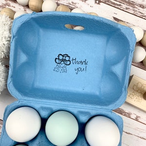 Funny Chicken Face Thank You Egg Carton Stamp - Egg Carton Label - Chicken Coop - Chickens - Egg Stamp - FarmhouseMaven - Chicken Lover Gift
