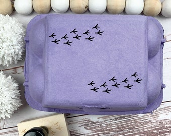 Chicken Tracks Egg Carton Stamp - Stamp for Egg Carton -  Egg Carton Label - Colored Egg Carton - Chickens FarmhouseMaven Chicken Lover Gift